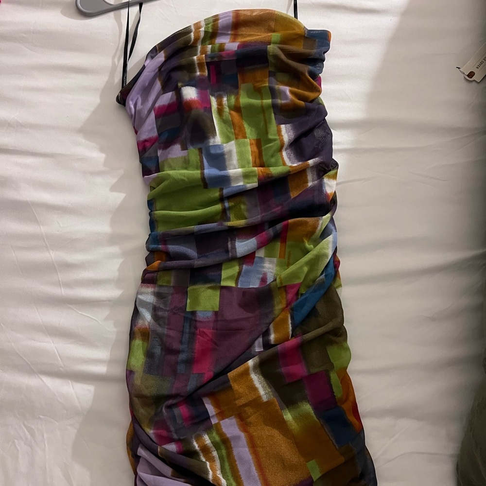 Multicolor Geometric Print Dress